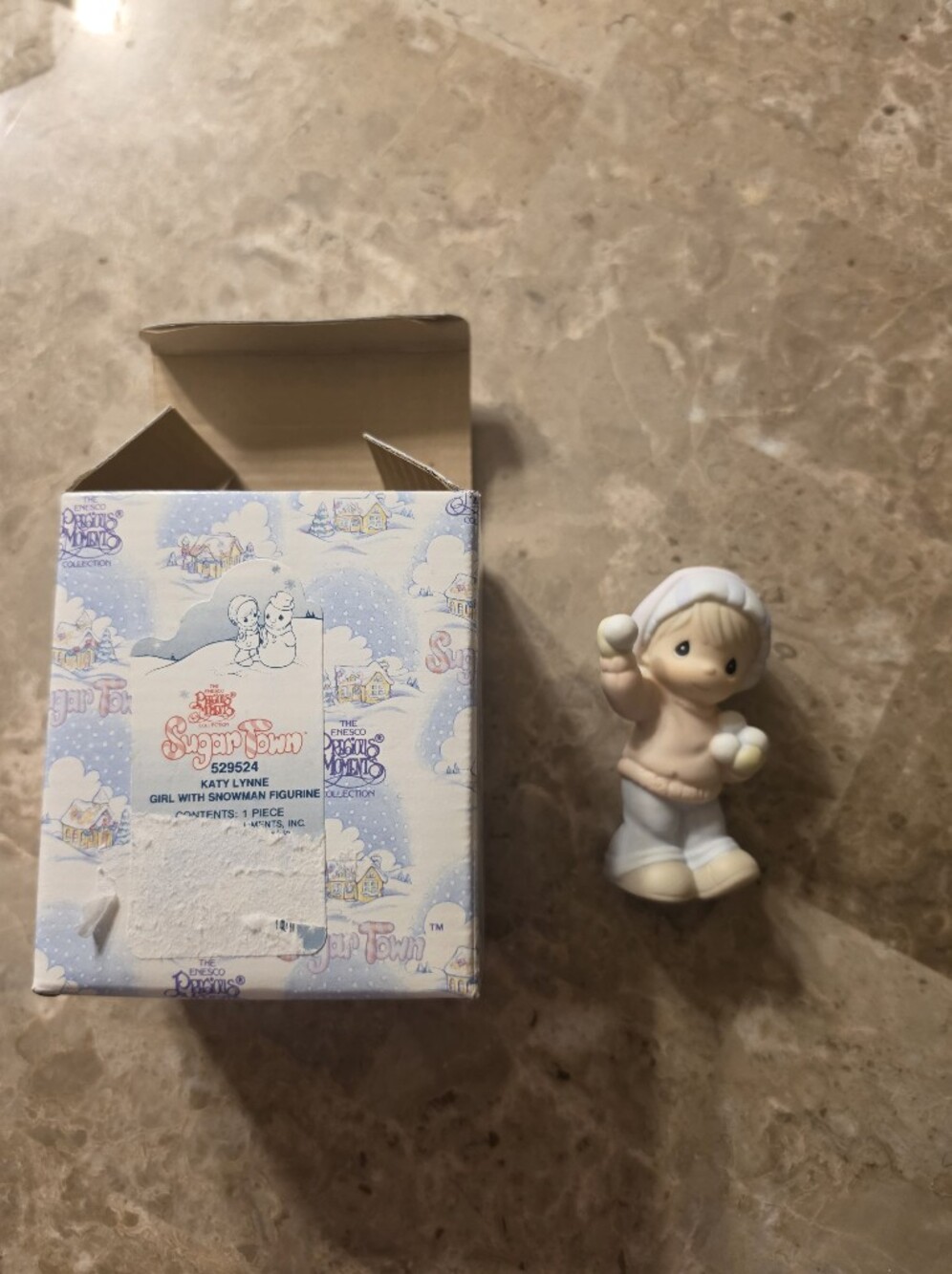 Precious Moments Winter Girl Figurine - White and Cream